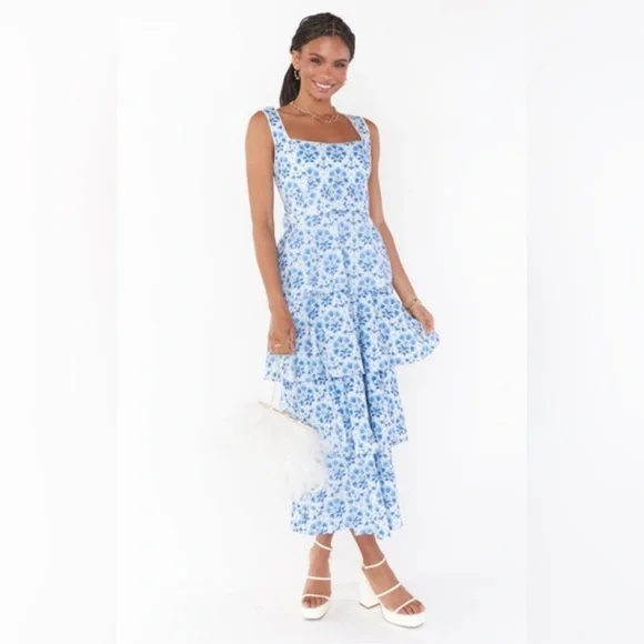 Show Me Your Mumu Tiered Cottom MIDI dress - Picture 3 of 10